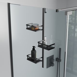 Полка для душевого ограждения Moderno, 650x120x324, чёрный матовый